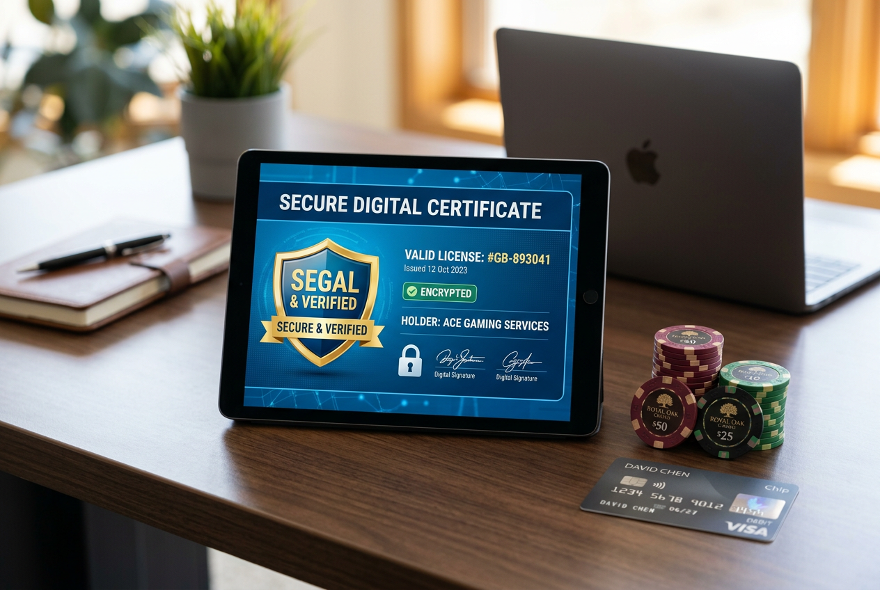 Secure digital gambling interface with security shield